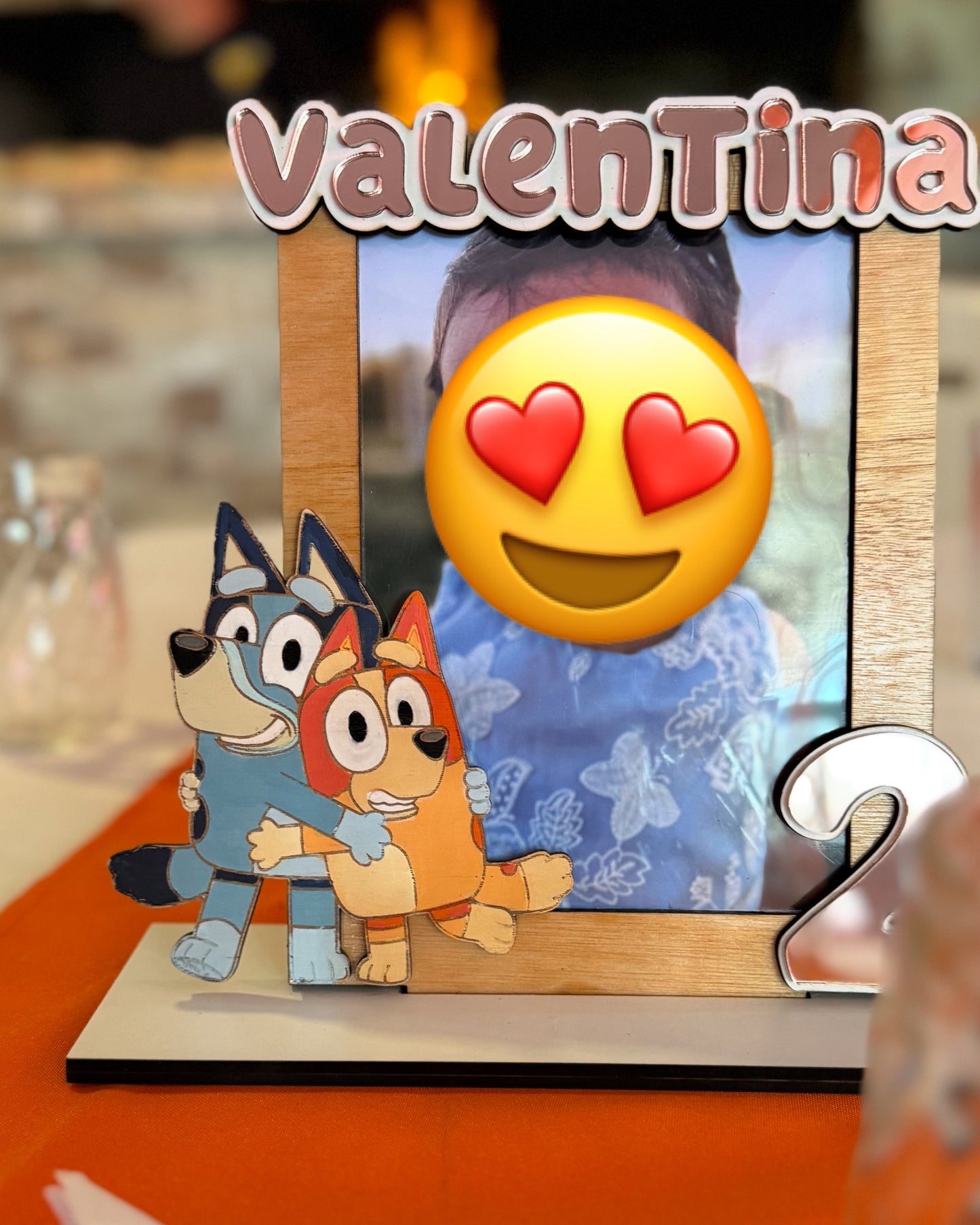 Centro de mesa personalizado con foto