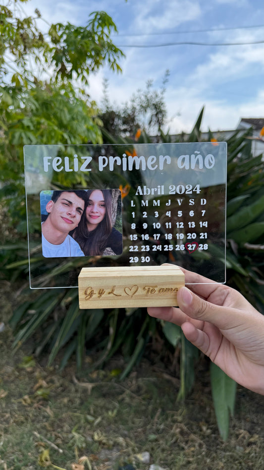 Cuadro acrílico personalizado con fecha especial