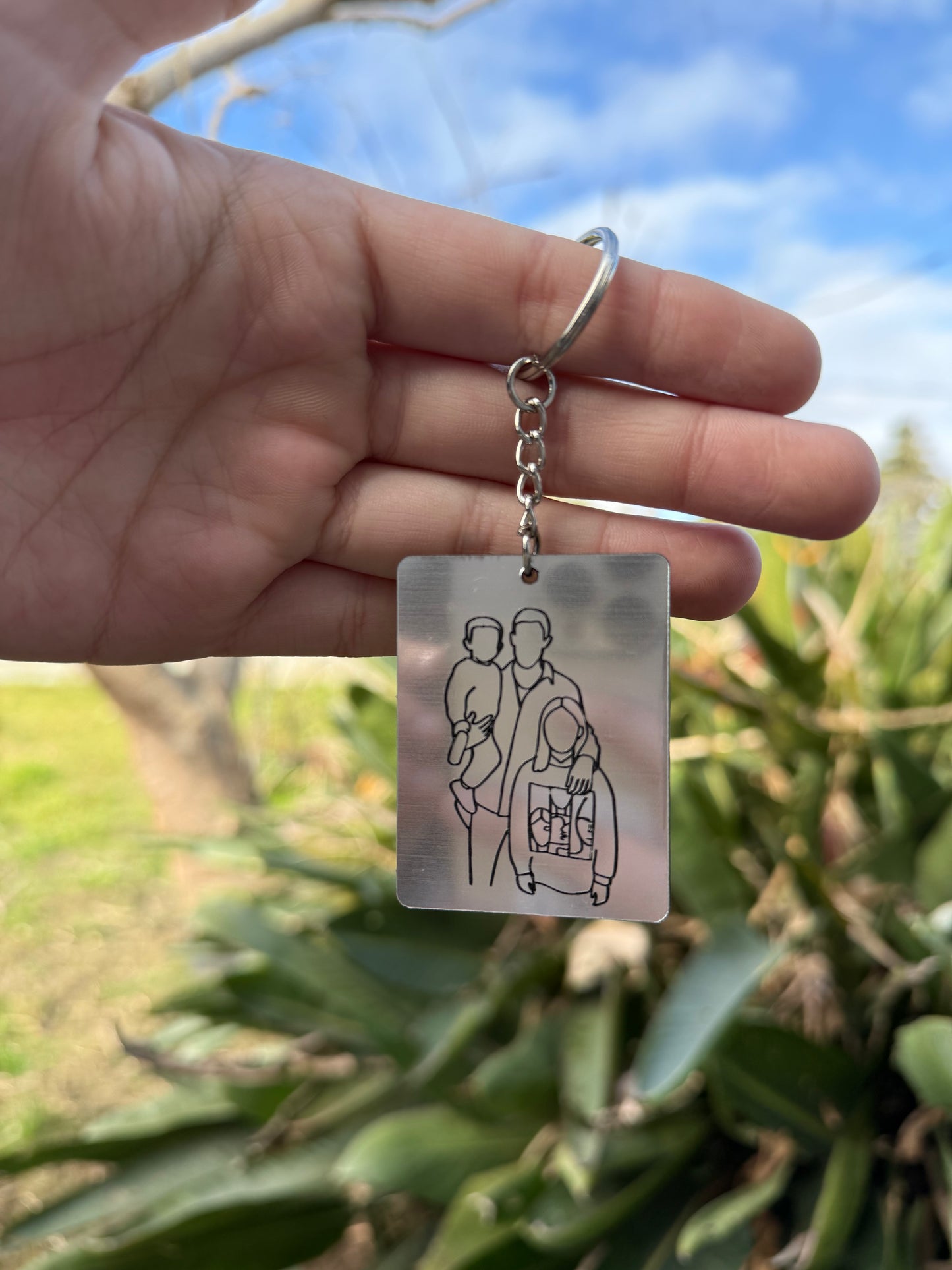 Llavero personalizado en Metalex - estilo Line Art