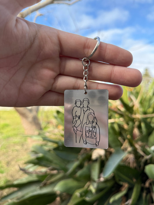 Llavero personalizado en Metalex - estilo Line Art