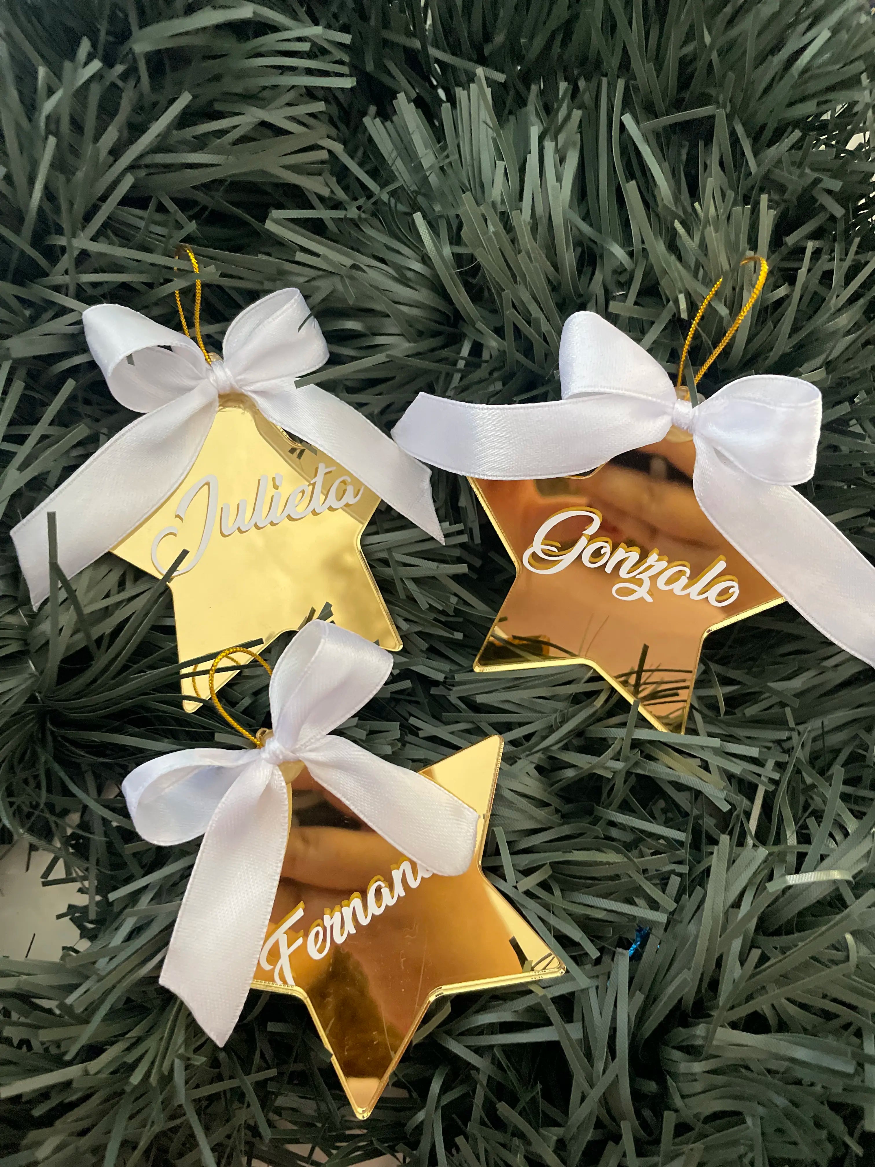 Adornos navideños en acrilico espejados