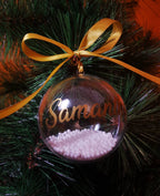 Esfera navideña personalizada en dorado o plateado