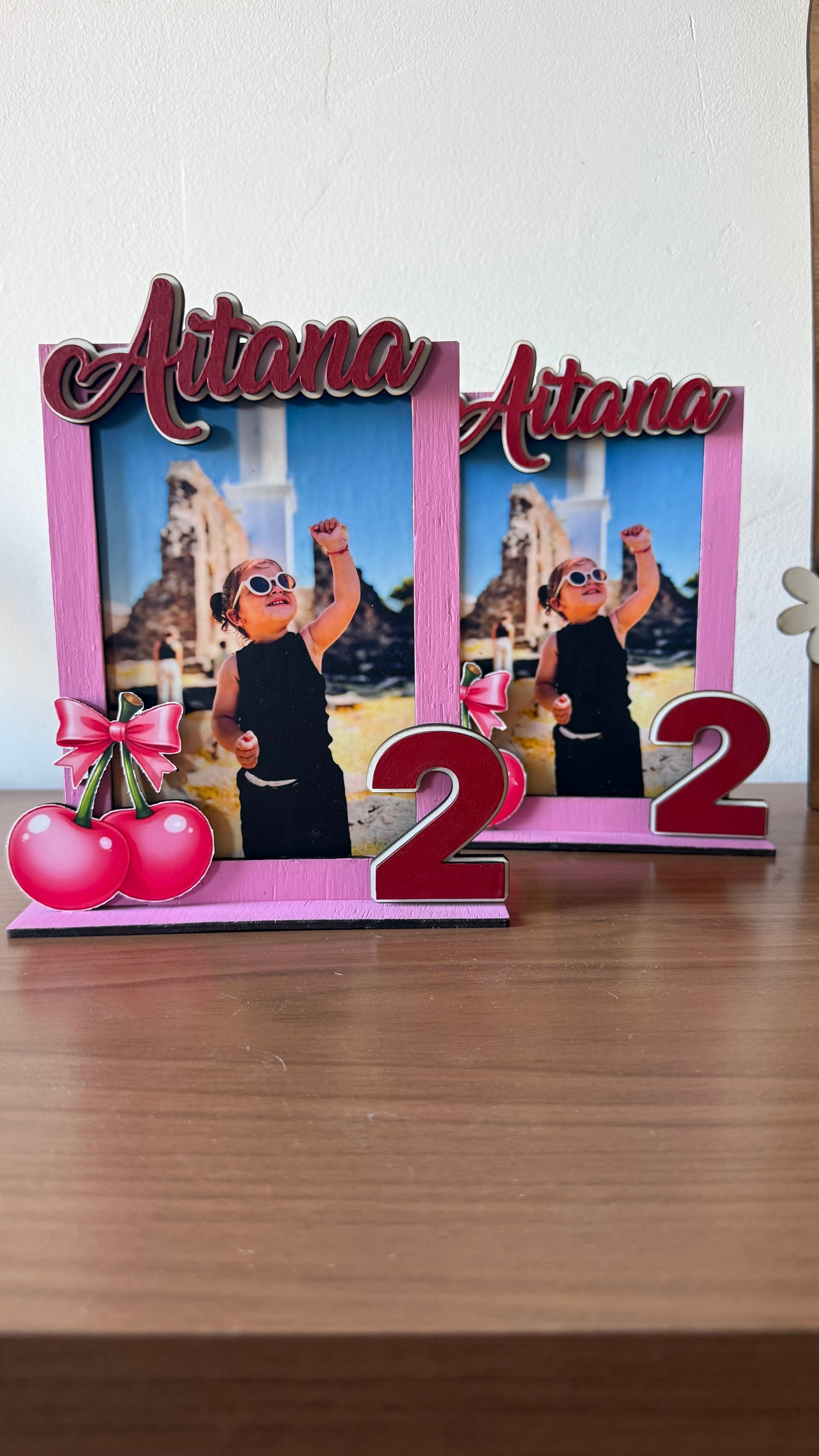Centro de mesa personalizado con foto